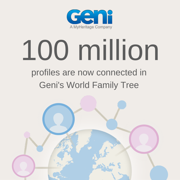 Geni’s World Family Tree Surpasses 100 Million Profiles