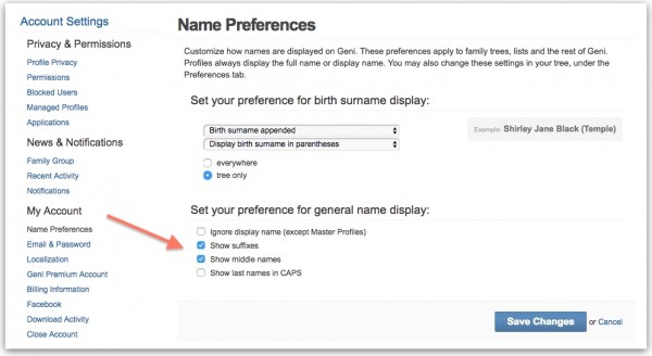 Geni Tips: Customize Your Name Preferences