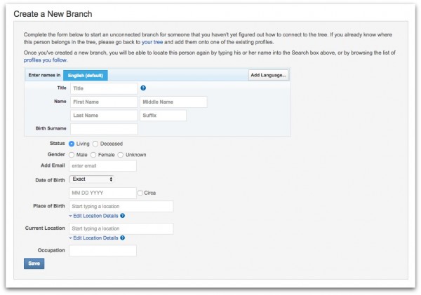 New: Create a Branch