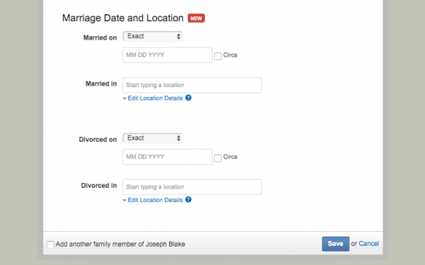 New: Add Relationship Data Faster in the Family Tree
